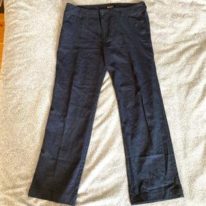 Denim colour linen blend trousers - Original by Nicole Miller